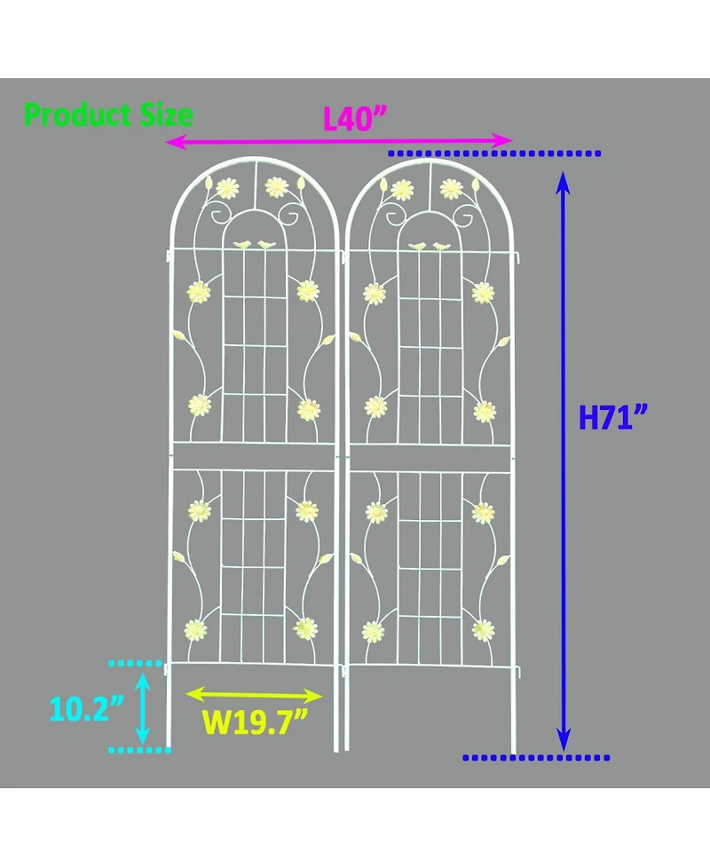 Streamdale Furniture Metal Garden Trellis for Climbing Plants Outdoor Support
