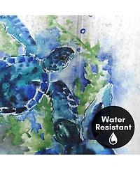 71x74 Coastal Shower Curtain - Sea Turtles by Suren Nersisyan