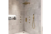 Casainc 3 Functions 12 Inch Wall Mount Thermostatic Shower System with 6 Body Jets