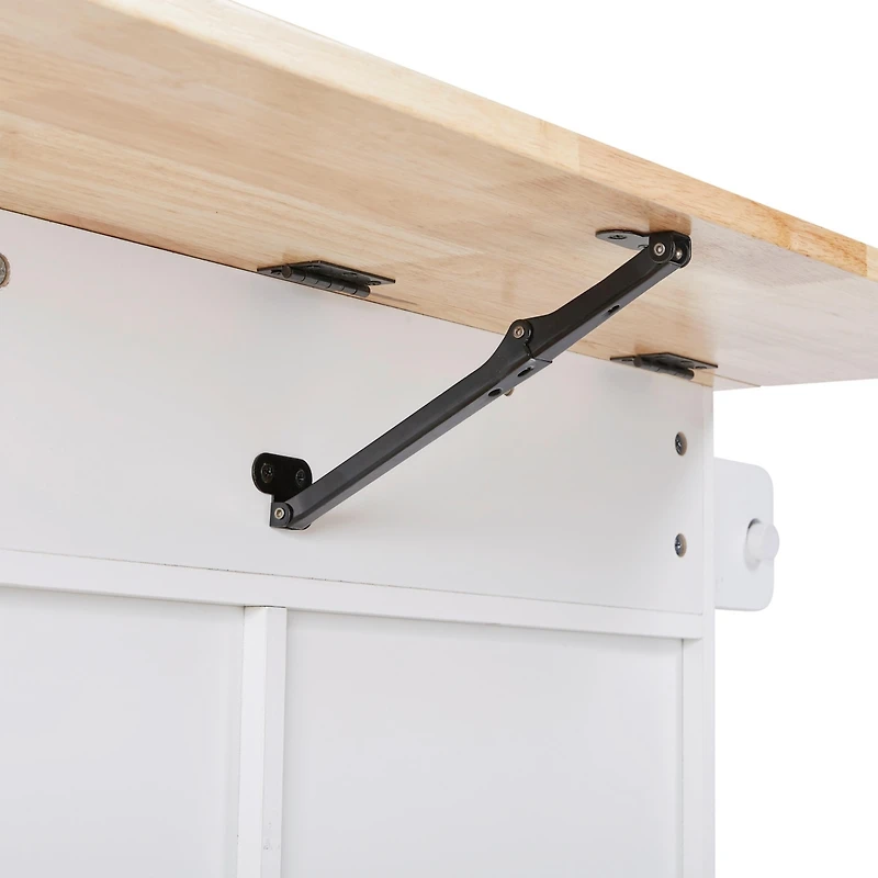 Streamdale Rolling Kitchen Island with Storage and Adjustable Shelf