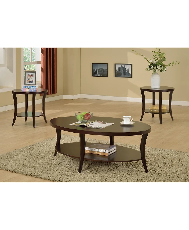 Streamdale Perth Contemporary Oval Shelf End Table, Espresso