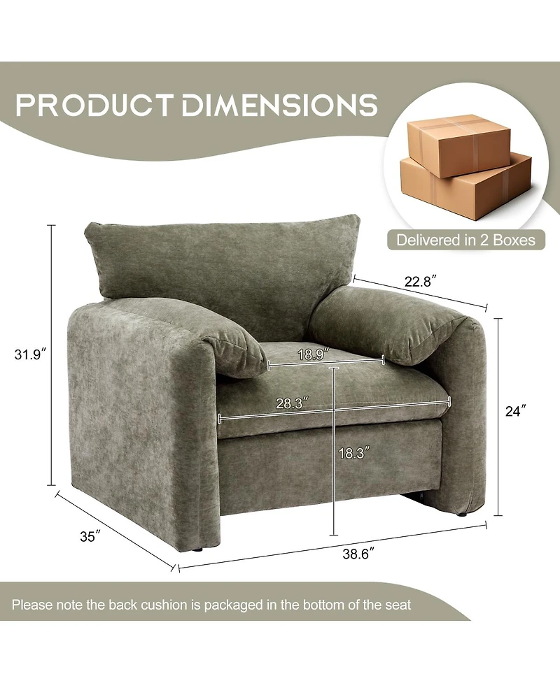 Streamdale Modern Chenille Armchair Lounge Chair