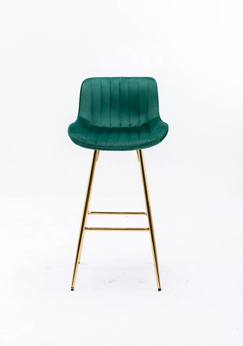 Streamdale Luxurious Velvet Bar Stools (Set of 2)