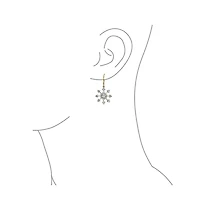 Bling Jewelry Festive Christmas Jewelry Set Cz Snowflake Earrings and Necklace Gold Plated
