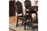 Streamdale Elegant Formal Side Chair Set (Brown Rubberwood)