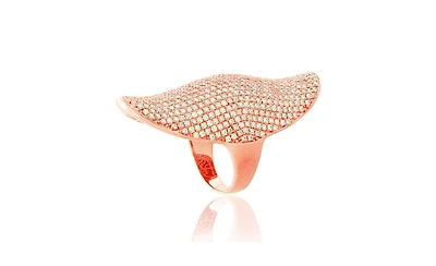 Suzy Levian Sterling Silver Cubic Zirconia Full Finger Knuckle Ring