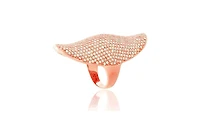 Suzy Levian Sterling Silver Cubic Zirconia Full Finger Knuckle Ring