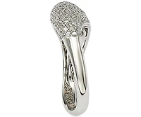 Suzy Levian New York Suzy Levian Sterling Silver Cubic Zirconia Pave Curved Puff Ring