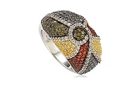Suzy Levian New York Sterling Silver Cubic Zirconia Exotic Ring