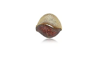 Suzy Levian Sterling Silver Cubic Zirconia Pave Double Puff Ring