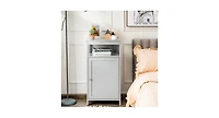 Slickblue Bathroom Wooden Floor Cabinet with Multifunction Storage Rack-Grey