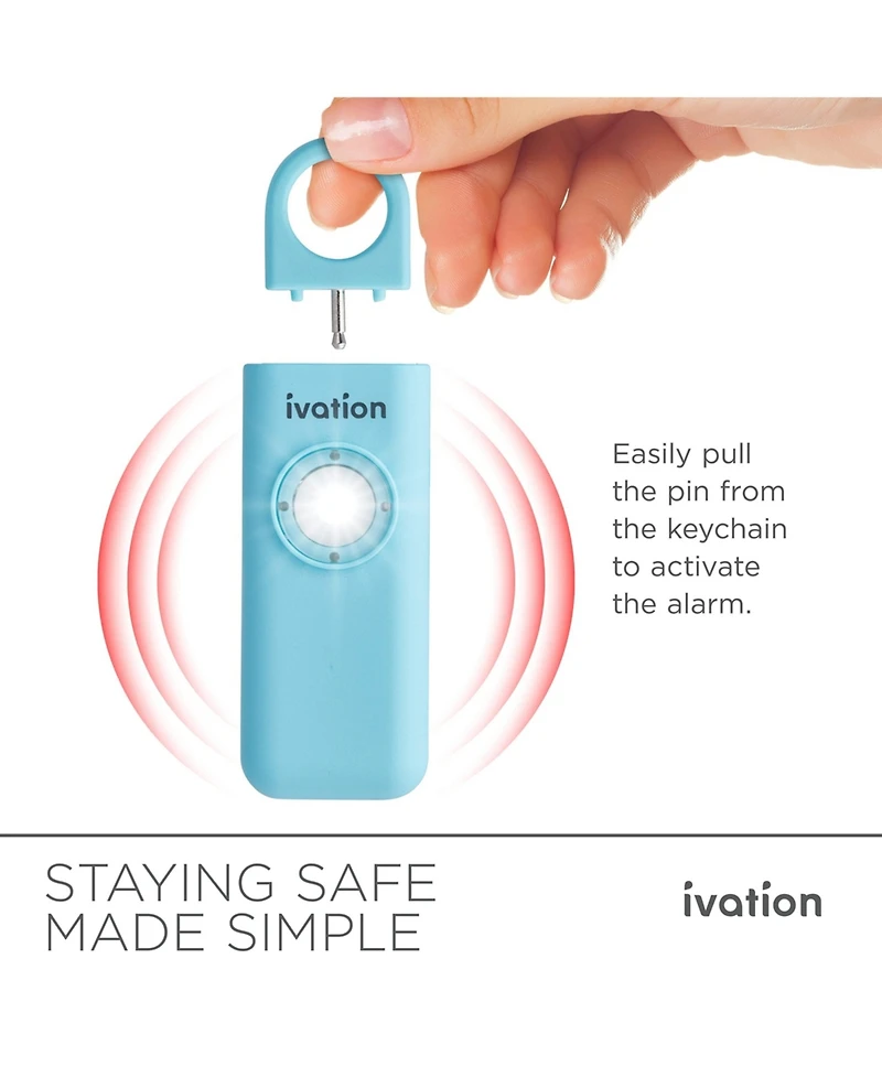 Ivation Personal Sos Keychain Alarm, Rechargeable Alarm