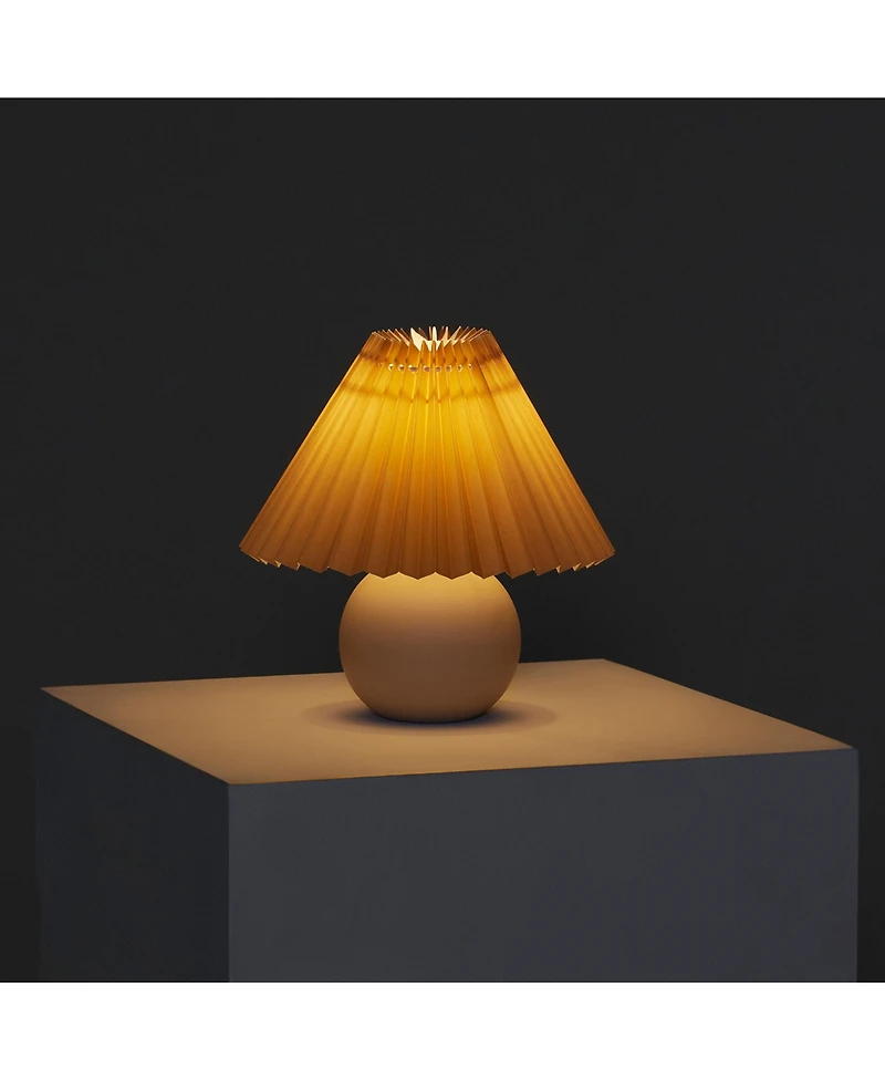 Brightech Serena 10" Ceramic Led Table Lamp with Pleated Shade
