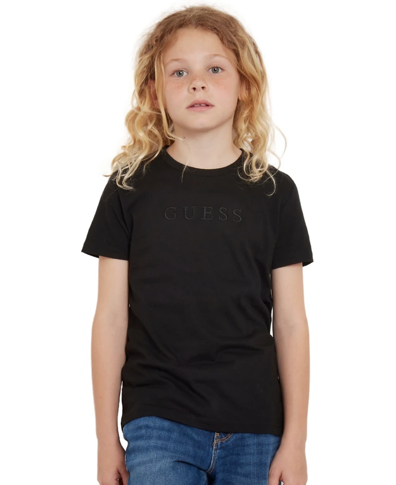 Guess Big Boys Short Sleeve Embroidered Logo T-shirt