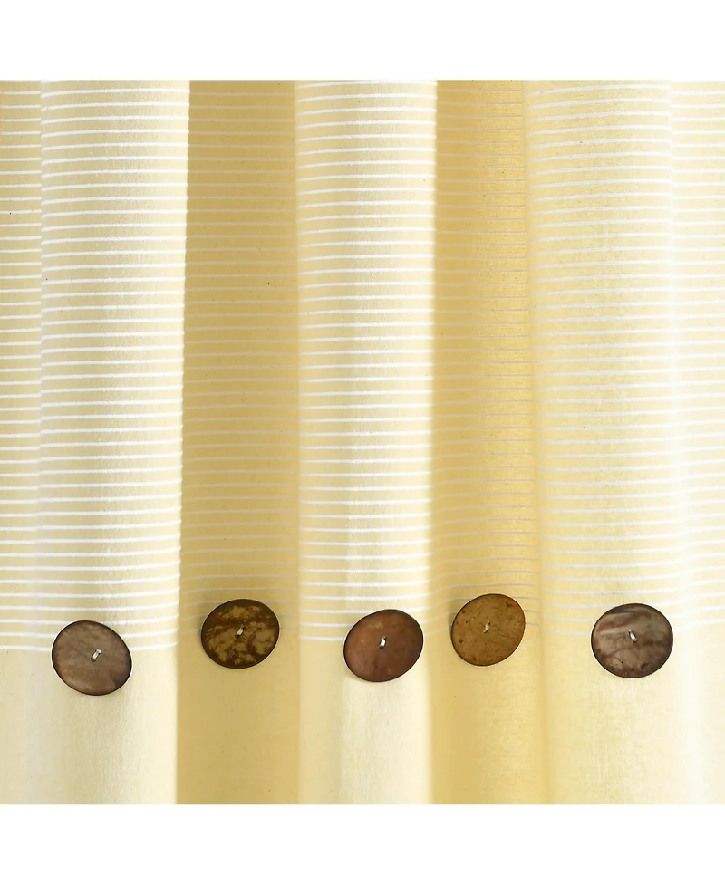 Lush Decor Farmhouse Button Stripe Yarn Dyed Woven Cotton Window Curtain Panels