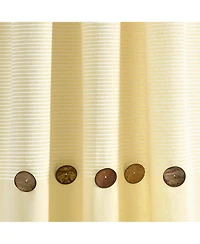 Lush Decor Farmhouse Button Stripe Yarn Dyed Woven Cotton Window Curtain Panels