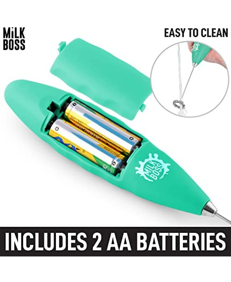 Milk Boss Frother for Coffee With Batteries Included