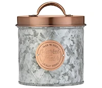 Amici Home Bristol Food Storage Metal Canister, For Kitchen & Household, Silver Copper, Small, 52 oz