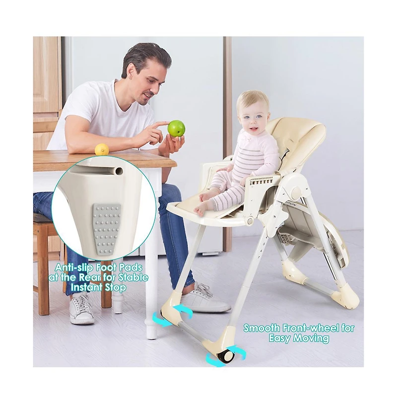 Slickblue Toddler 3-In-1 Convertible Baby High Chair