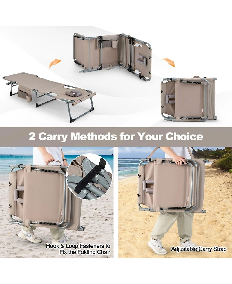 5-Position Outdoor Folding Chaise Lounge Chair