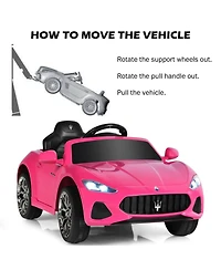 Slickblue 12V Kids Ride-On Car with Remote Control and Lights-Pink
