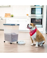 Iris Usa Lbs / Qt WeatherPro Airtight Pet Food Storage Container with Attachable Casters, For Dog Cat Bird and Other Pet Food Storage Bin