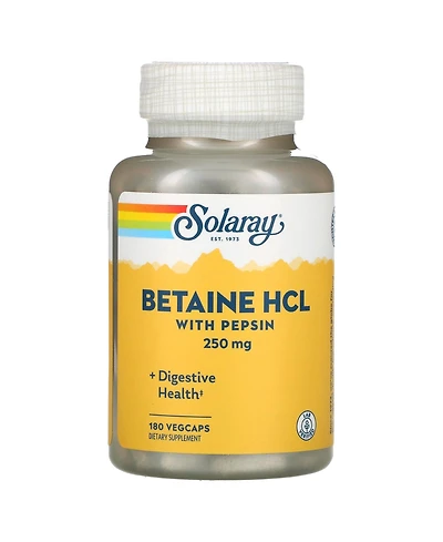 Solaray Betaine Hcl with Pepsin 250 mg