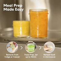 KeaBabies 8pk Prep Baby Food Storage Containers, Leak-Proof, Bpa Free Glass Jars for Feeding