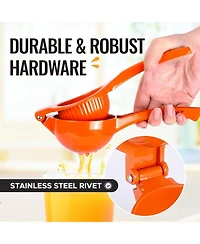 Premium Quality Metal Orange Squeezer, Citrus Juicer, Manual Press for Extracting the Most Juice Possible