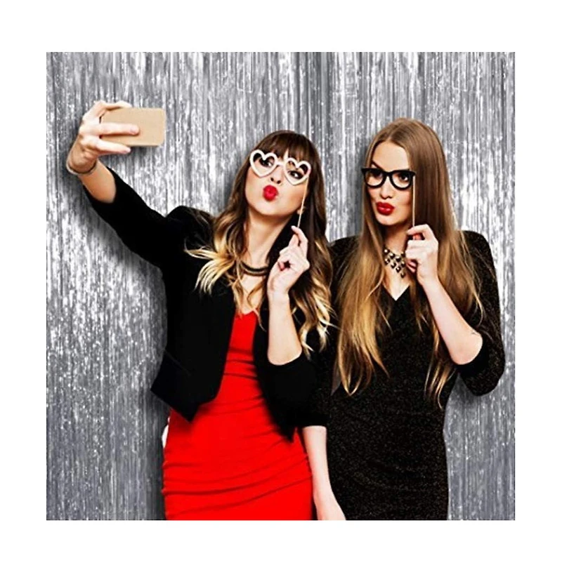 4-Pack Curtain Photo Booth Backdrop Streamers Party Decorations