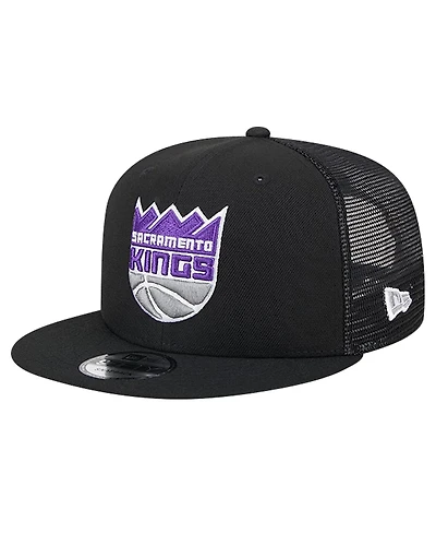 New Era Men's Gray Sacramento Kings Evergreen Meshback 9FIFTY Snapback Hat