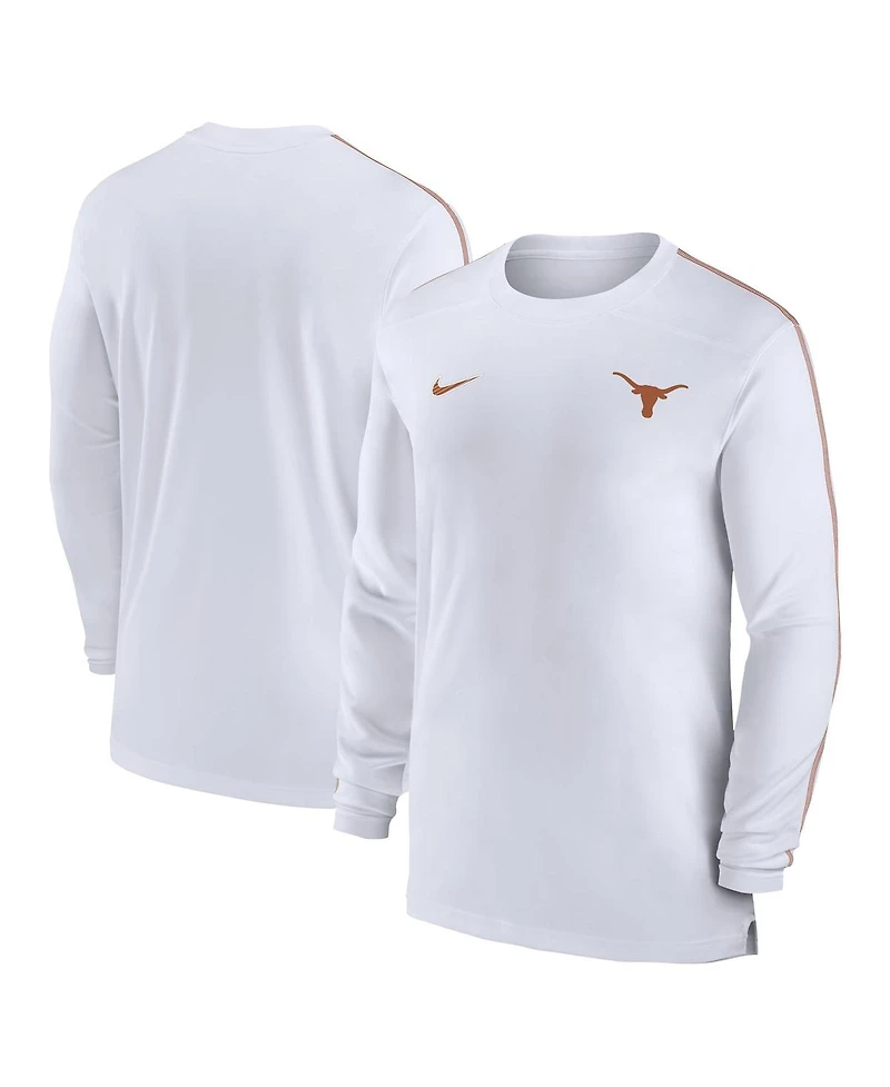 Nike Men's Texas Longhorns 2024 Sideline Coach Uv Performance Long Sleeve T-Shirt