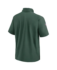 Nike Men's Bay Packers 2024 Sideline Coach Short Sleeve Half-Zip Hoodie Jacket