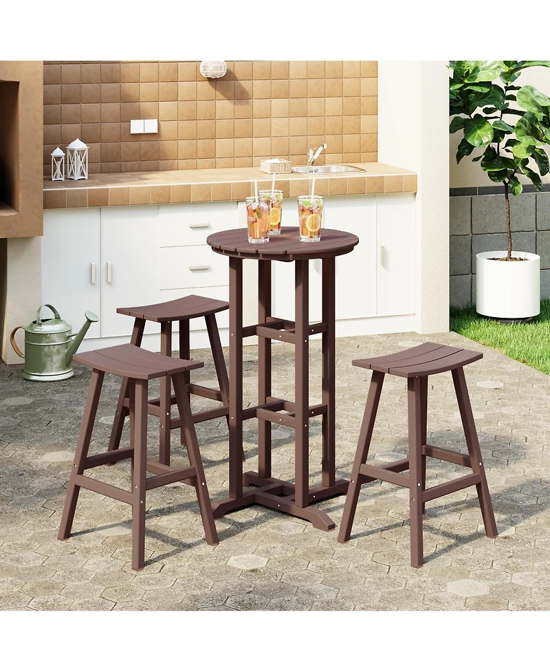 WestinTrends Outdoor Patio Bar Height Table and Stool -Piece Dining Set