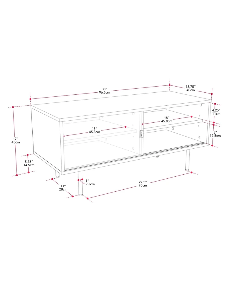Amber & Emily Tv Stand with Glass Doors for TVs up to 55"