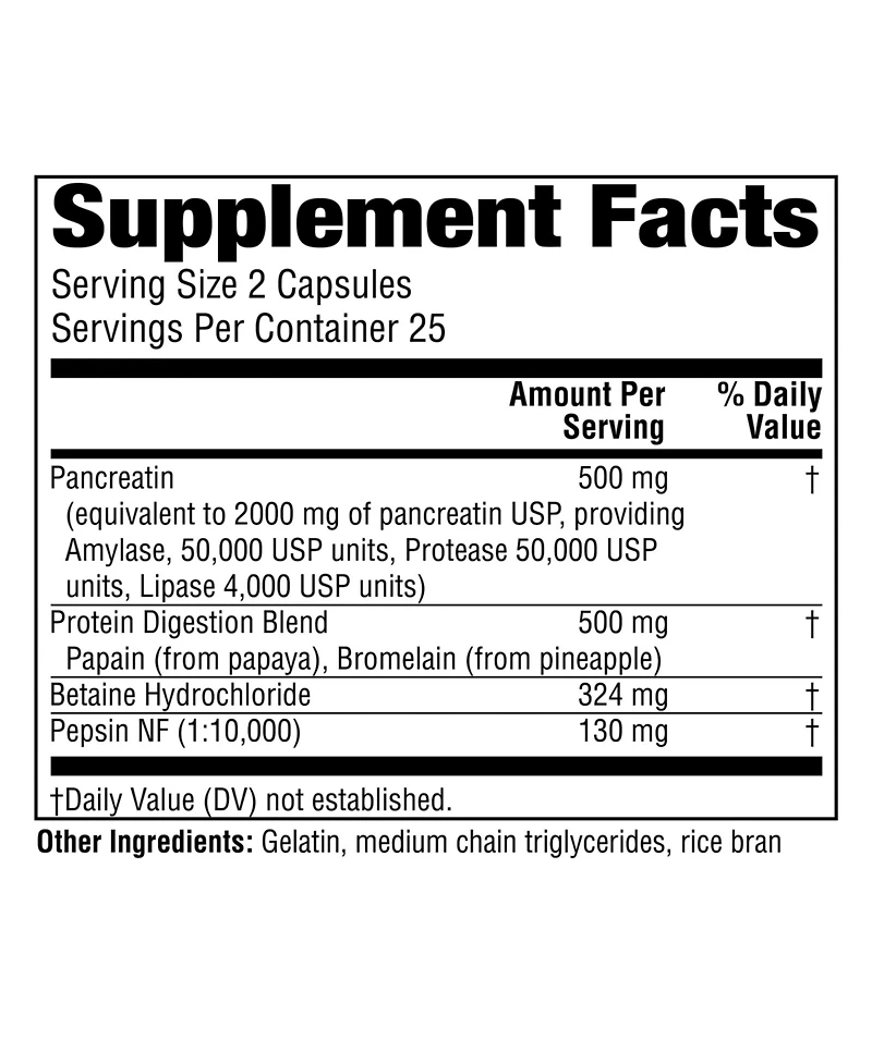 Twinlab Super Enzyme Caps - Constipation Supplement with Digestive Enzymes - 50 Capsules (Pack of 4)
