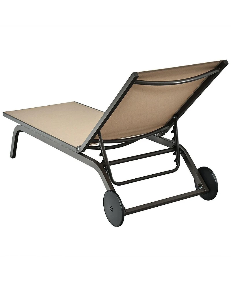 Slickblue 6-Position Adjustable Fabric Outdoor Patio Recliner Chair
