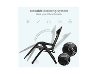 Slickblue Adjustable Metal Zero Gravity Lounge Chair with Removable Cushion and Cup Holder Tray