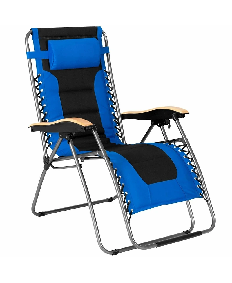Slickblue Oversize Folding Adjustable Padded Zero Gravity Lounge Chair