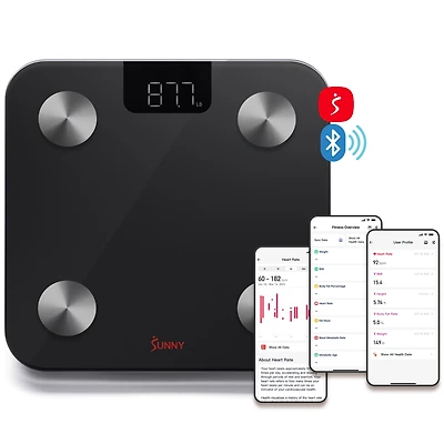 Smart Body Weight, Fat, and Bmi Composition Scale with Bluetooth & Free SunnyFit App