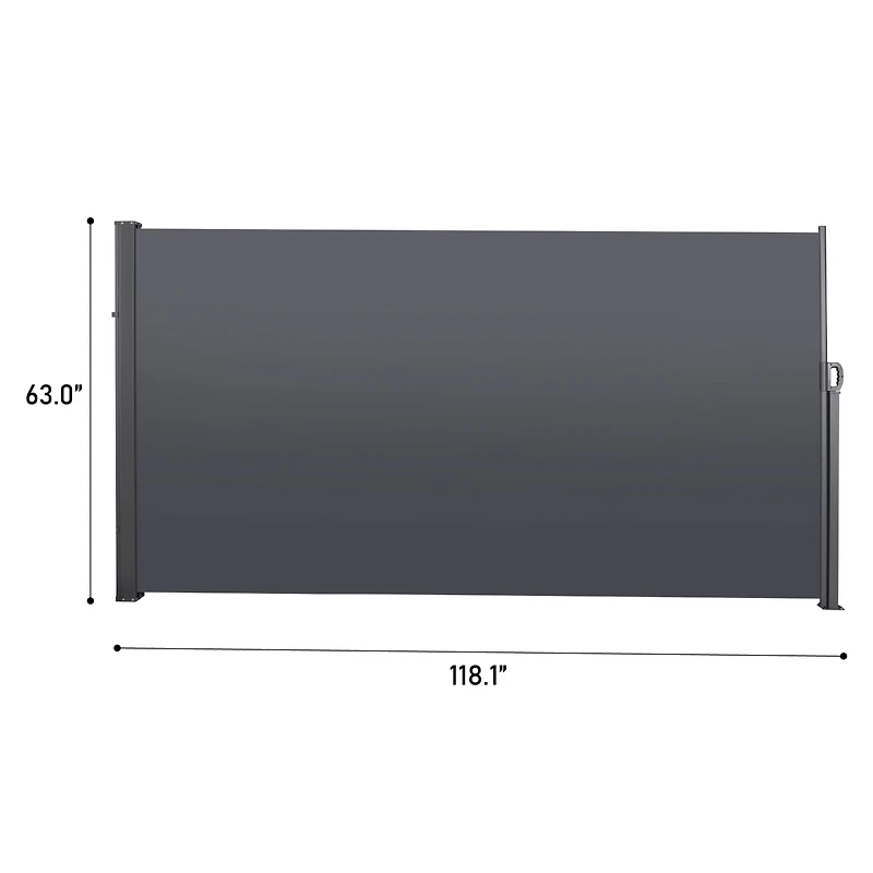 Streamdale Retractable Patio Screen Uv/Waterproof, Dark Grey