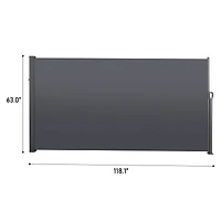 Streamdale Retractable Patio Screen Uv/Waterproof, Dark Grey