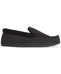 Isotoner Men's Brushed Knit or Plaid Lewis Moccasin Slipper with Fleece Lining and Memory Foam