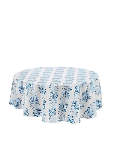 Izod Seagrass Stripe Water-Resistant Indoor and Outdoor Tablecloth, 70" Round