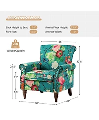 Avelina Wooden Armchair with Nailhead Trim