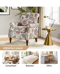 Avelina Wooden Armchair with Nailhead Trim