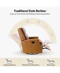 Anselm Transitional Recliner with Nailhead Trim