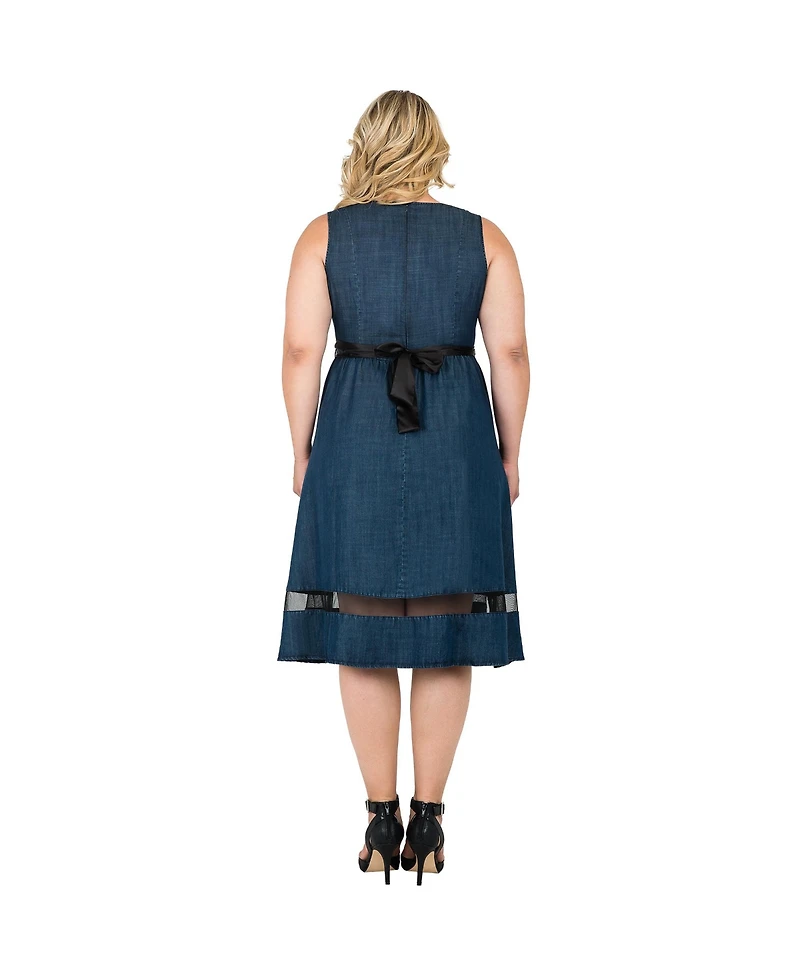 Standards & Practices Plus Sleeveless A-Line Tencel Denim Dress