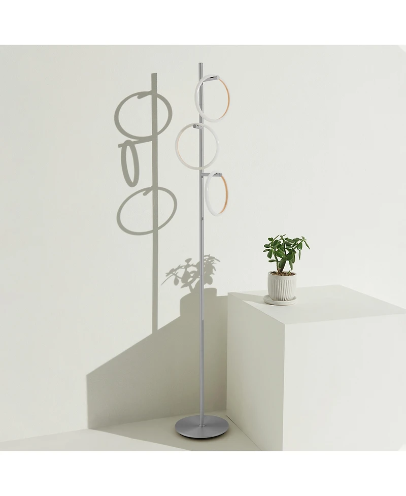 Saturn 66" Led Tree Floor Lamp with 3 Removeable Light Rings