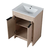 Streamdale Freestanding Vanity with White Sink & Soft-Close Doors